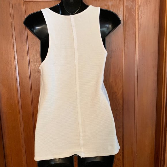 Red Haute Ottoman Rib Tank in Bone Size S NWT - Picture 3 of 11